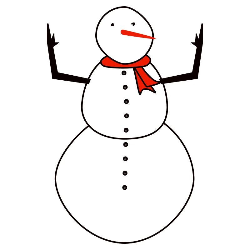 Schneemann mit rotem Schal