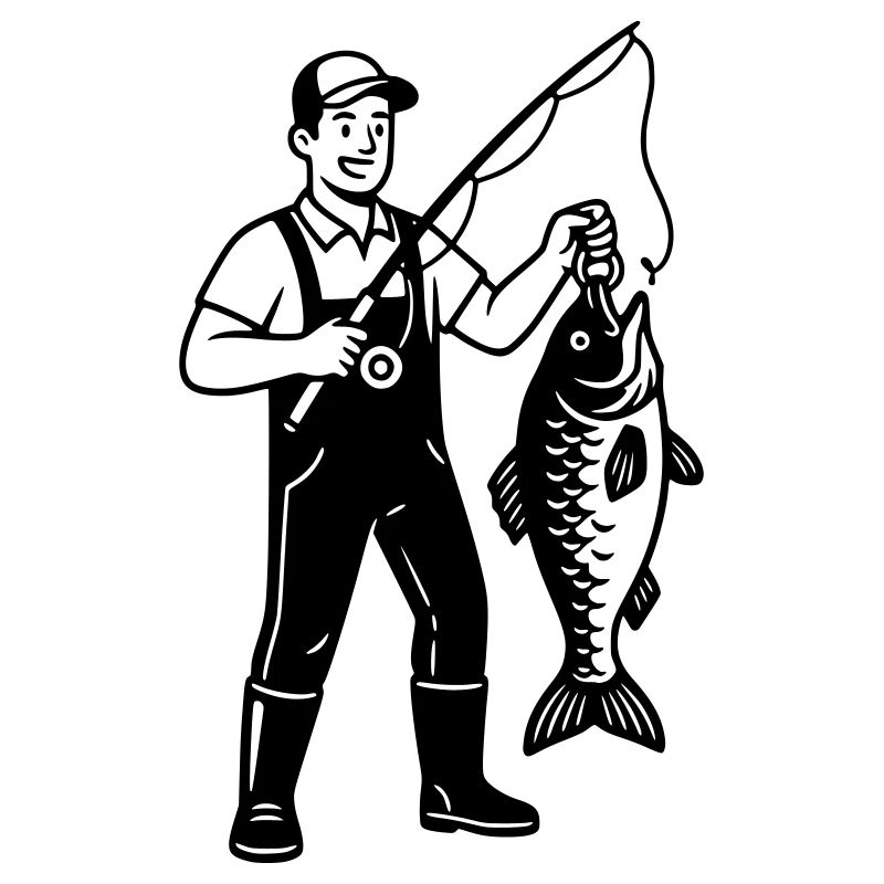 Angler Big Catch Fish Pride Vector