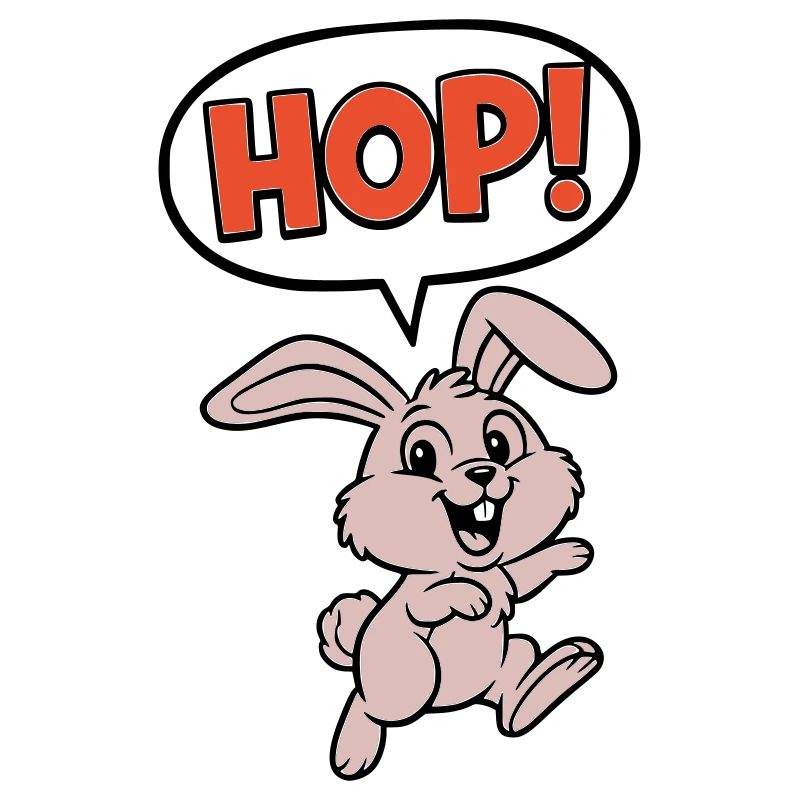 HOP! Bunny Jumping Comic Action Vector