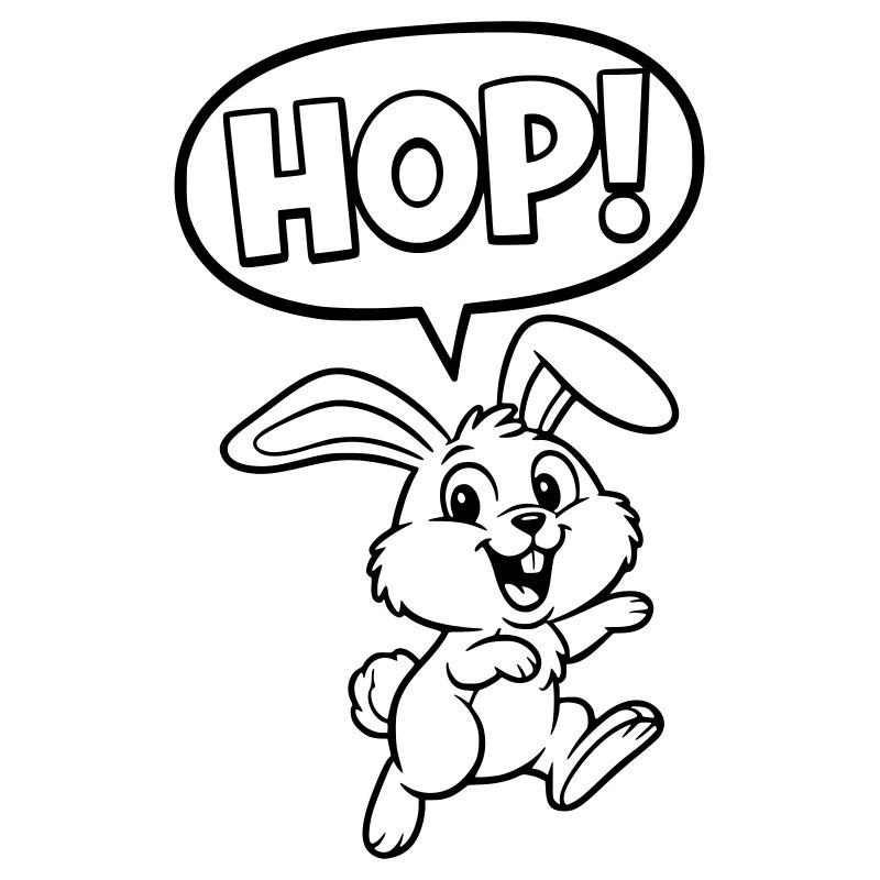HOP! Bunny Jumping Outline Comic