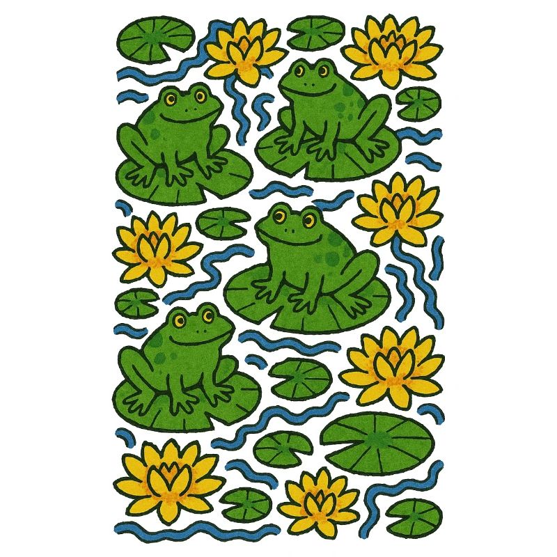 Lily Pad Frogs in Bloom Pattern