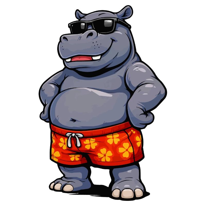 Nilpferd in Sonnenbrille