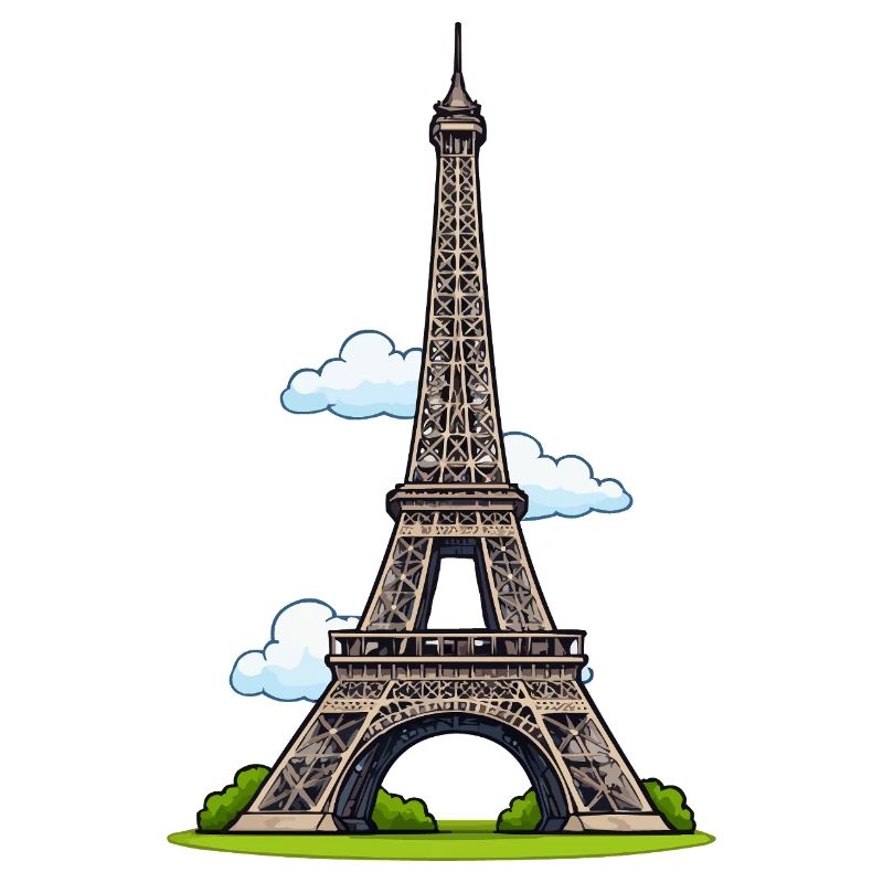 Eiffelturm Cartoon Stil