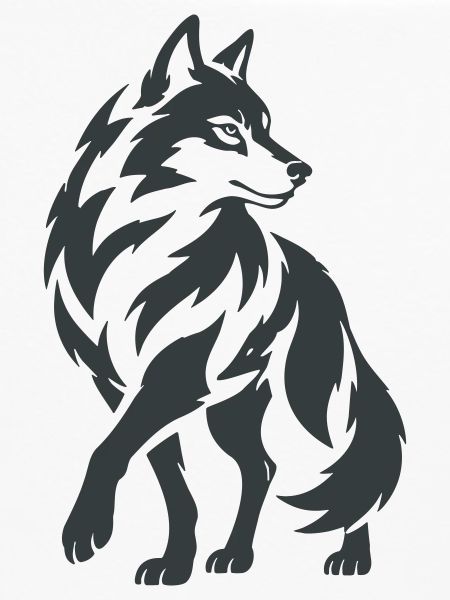 Geometrischer Wolf – Silhouette
