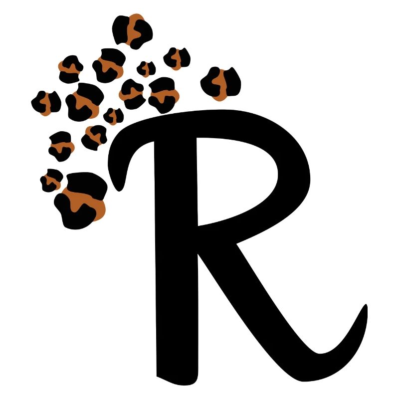Letter r leopard print