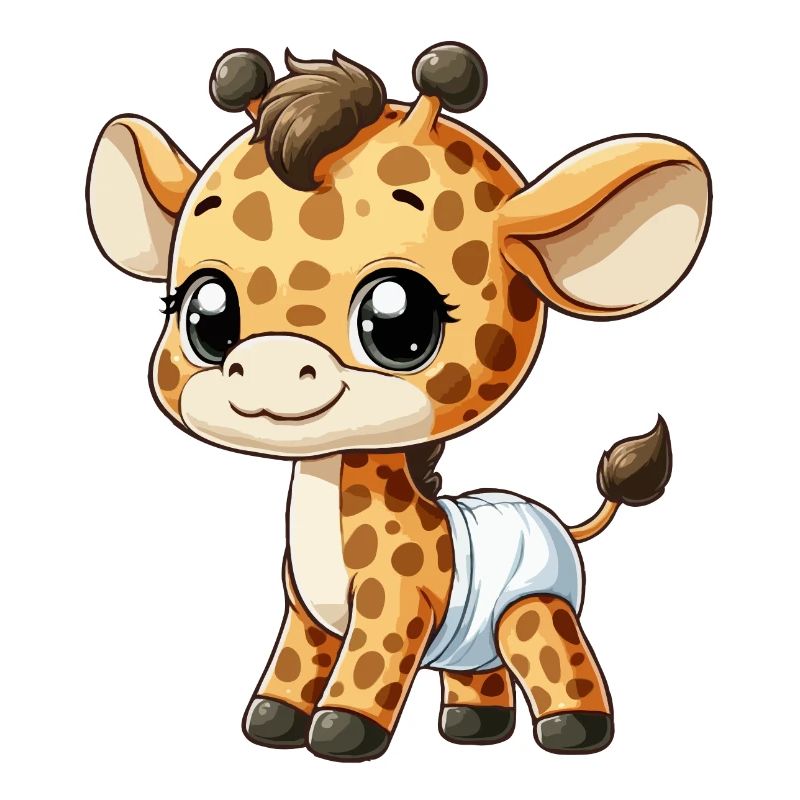 Baby-Giraffe mit Windel