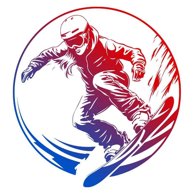 Silhouette de snowboard colorée