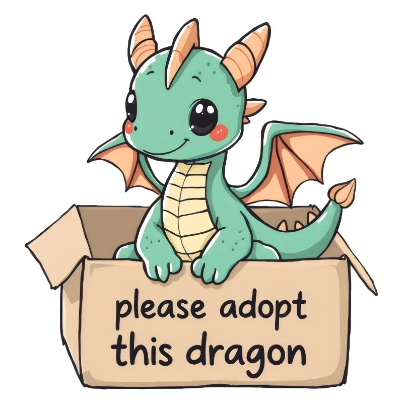 Süßer Drache möchte aufgenommen werden