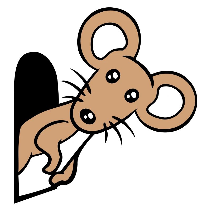 Mouse Wall Hole Mouse Hole Peeps Cute Funny Comic