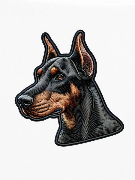 Eleganter und wacher Dobermann