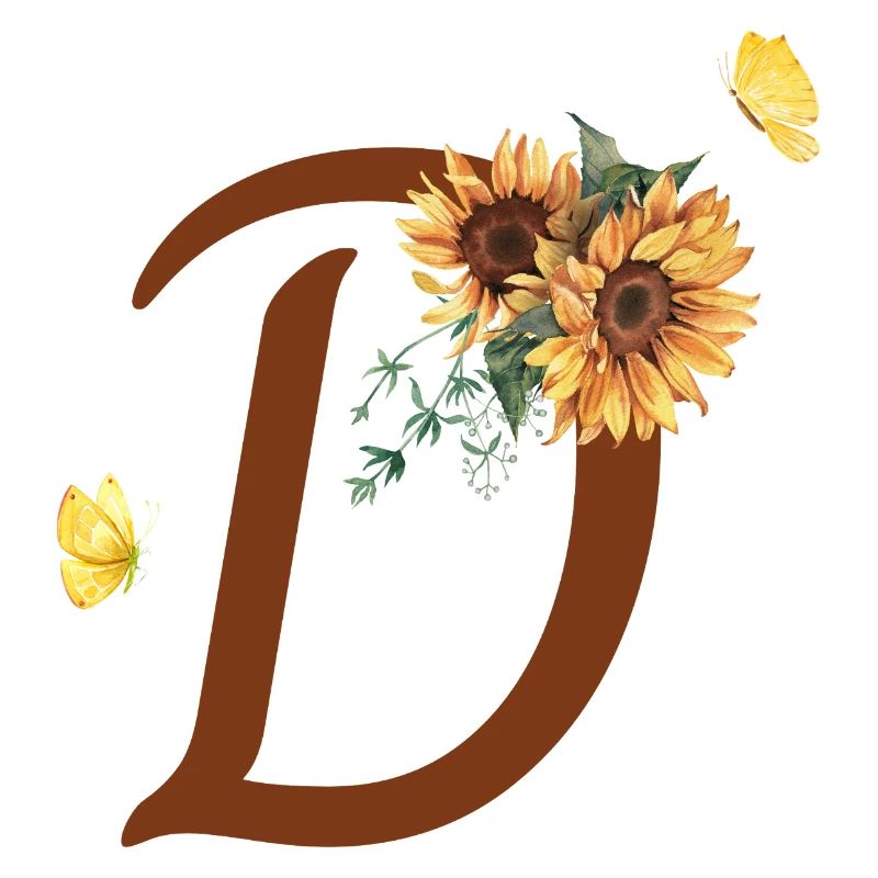 Buchstabe d Sonnenblume Schmetterling