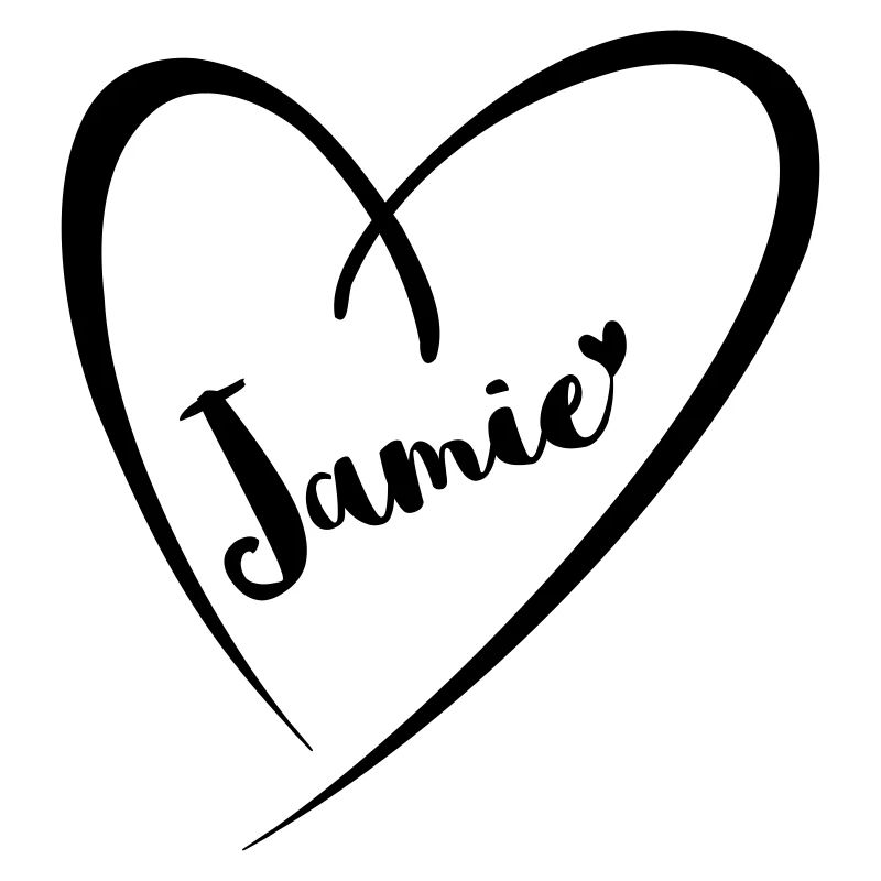 Jamie surname first name in heart frame