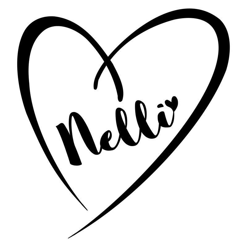 Nelli surname first name in heart frame