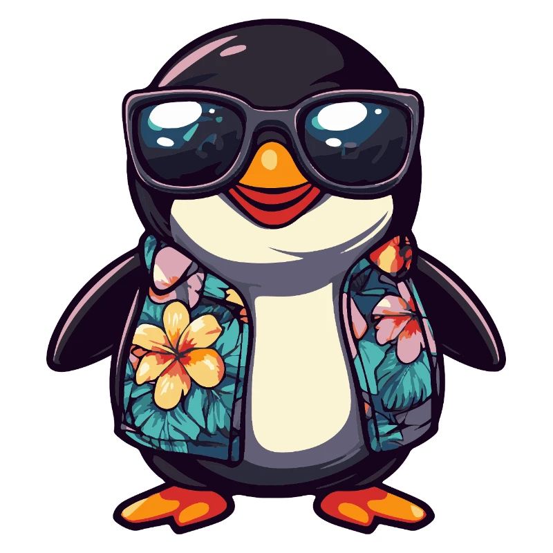 Pinguin Comic Urlaub