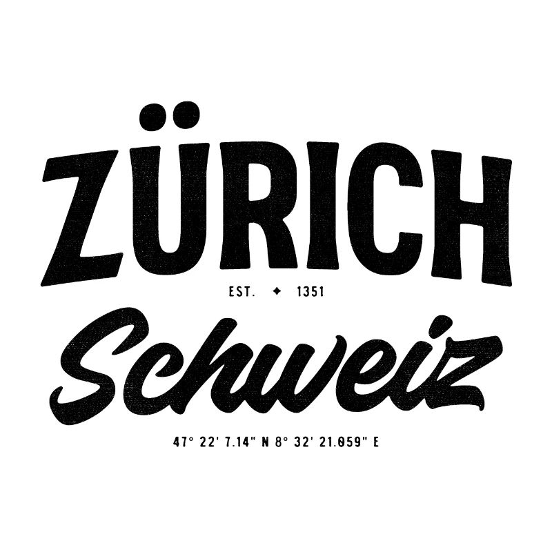 Zurich Switzerland Design with coordinates