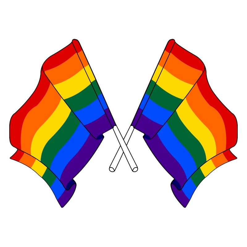 Two rainbow flags