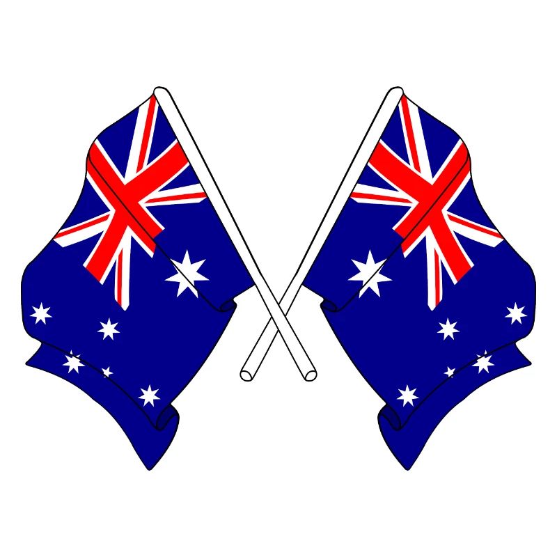 Deux drapeaux croisés de l’Australie