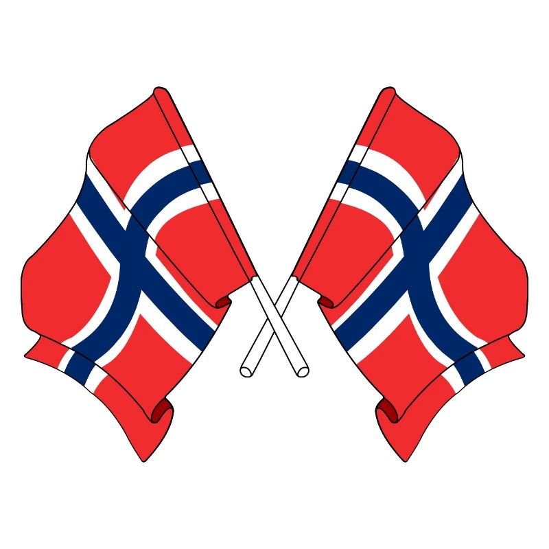 Zwei Flaggen Norwegen