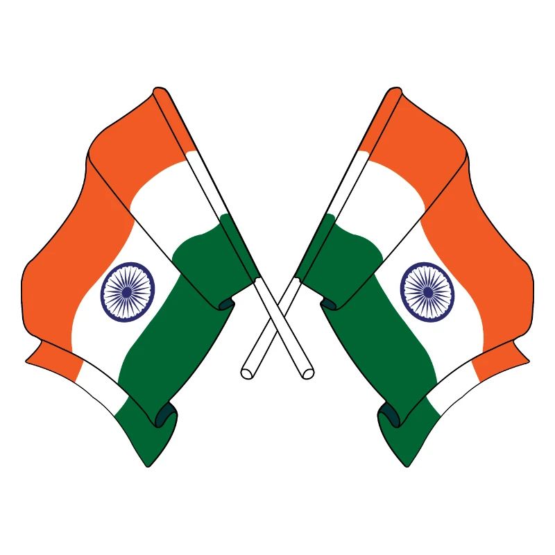 Deux drapeaux de l’Inde croisés