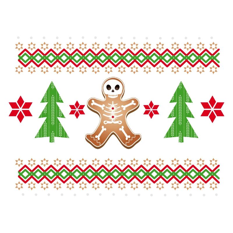 Gingerbread Man Sugar Skull Pattern for Christmas