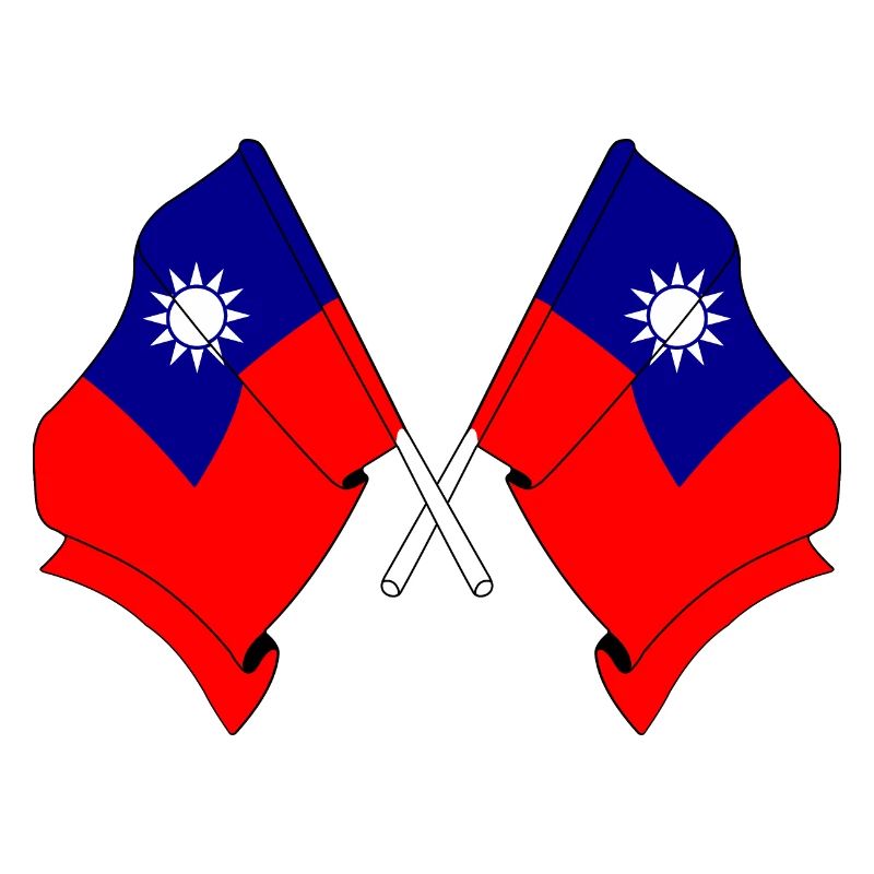 Two flags crossed from Taiwan