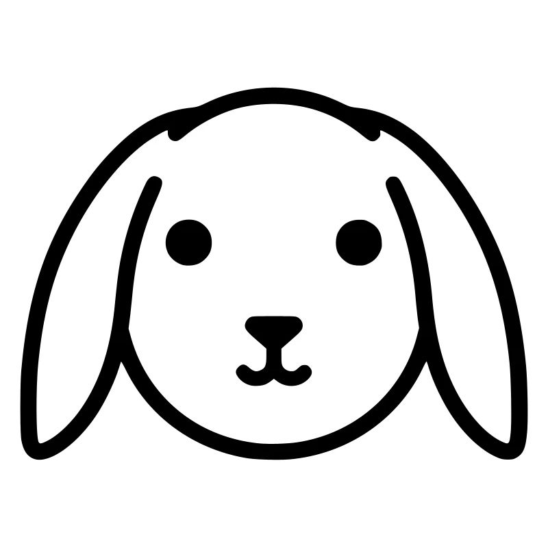 Cute floppy ear bunny rabbit head