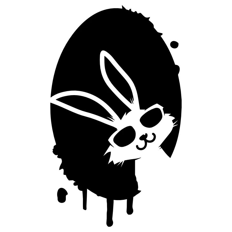 un œuf graffiti de Pâques et un lapin de Pâques