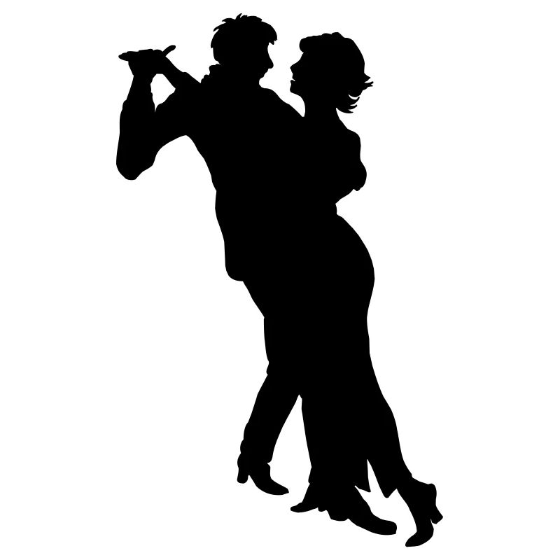 Dancing, dancing couple shadow illustration