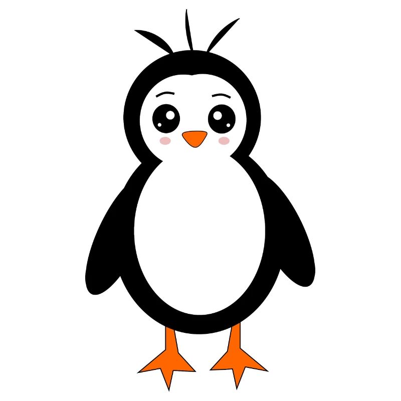 Pingouin Oiseau Face Yeux Mignons