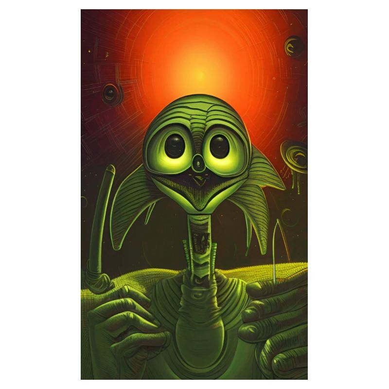 Crazy Comic Alien sur une étrange planète paysage