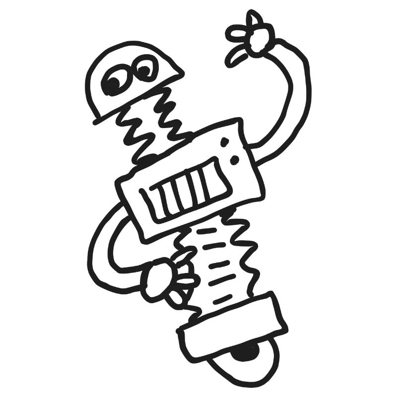 Dessin de robot de câble spiralé