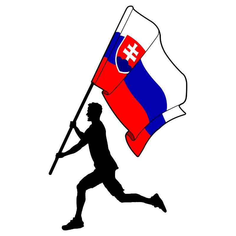 Flagge Slowakei Mann läuft