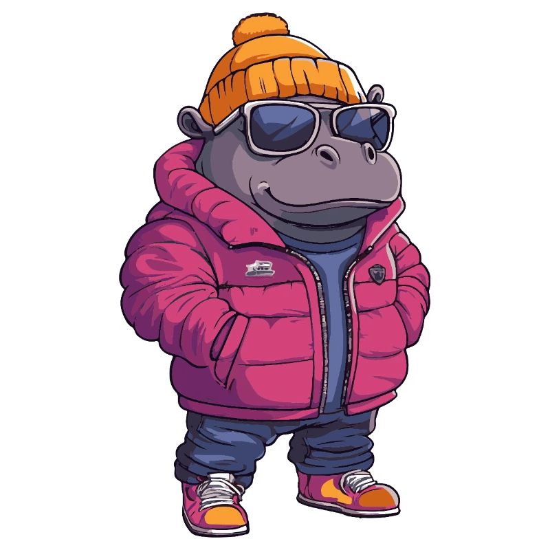Nilpferd Cool Comic