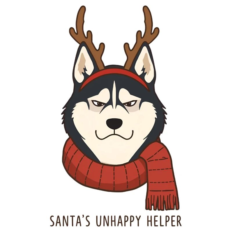 Grumpy Husky – Santa's Unhappy Helper