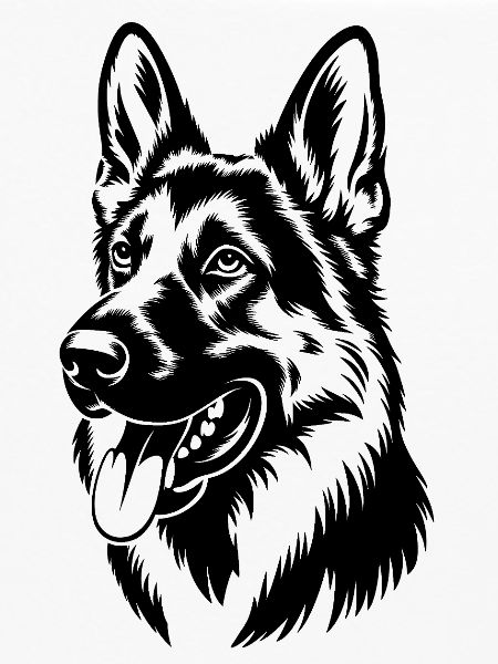German Shepherd Head Illustration