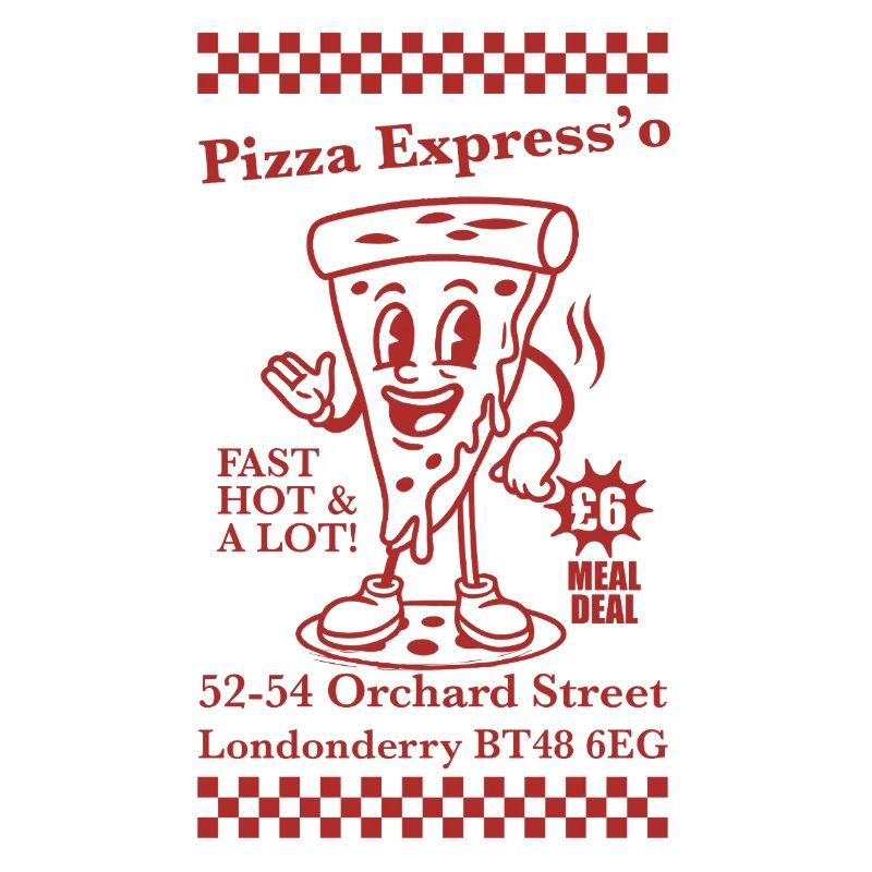 Retro-Maskottchen Espresso-Pizza