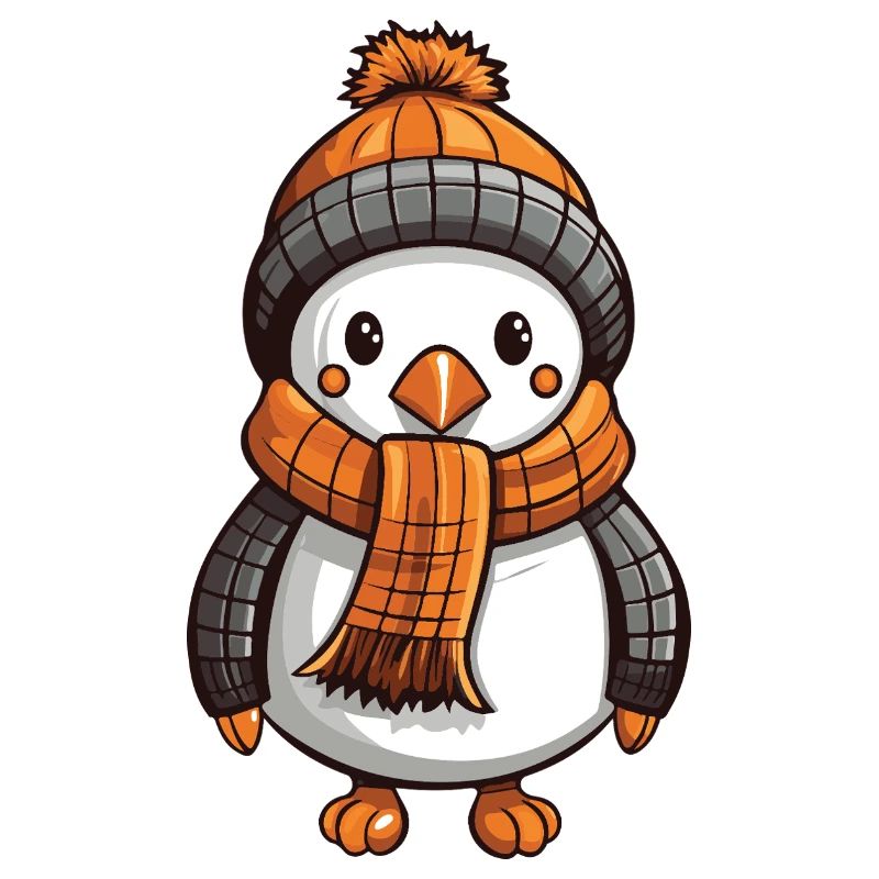Pinguin Comic Niedlich Winter