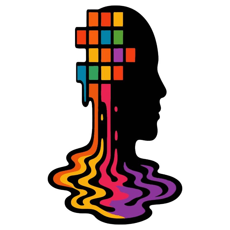 Regenbogen Pixel Schmelz Porträt