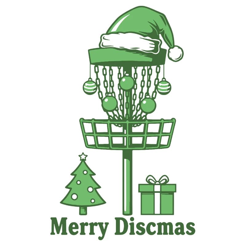 Joyeux sapin de Noël pour le panier de disc golf de Discsmas