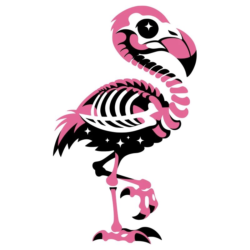 Flamingo Skelett Pink Gothic