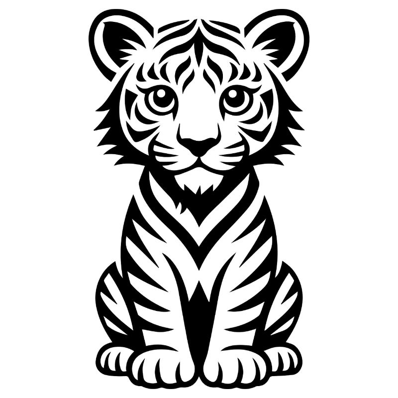 Minimal linear tiger for textiles