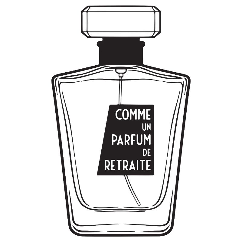 Men's Retirement Perfume (black text)