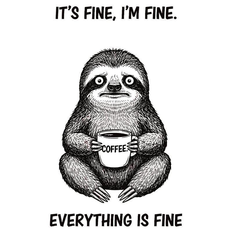 Its Fine In Fine Coffee Sloth Humor