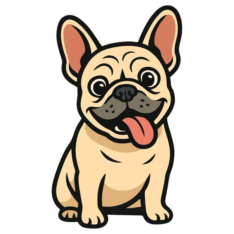 Dessin animé de bouledogue français