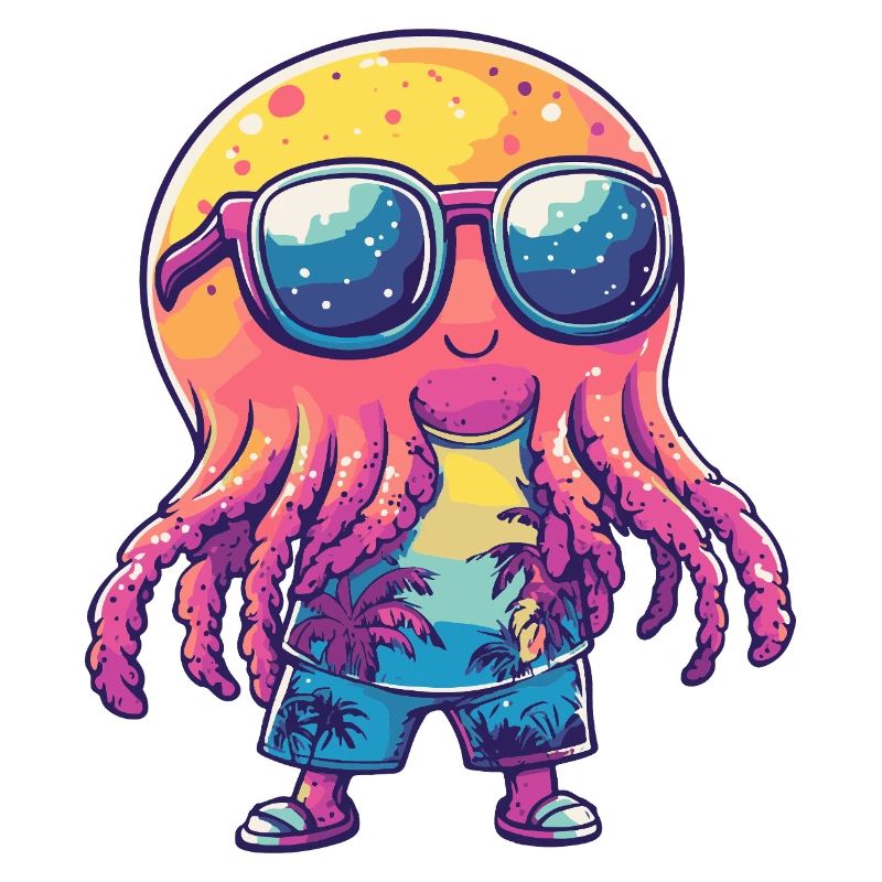 Vacances de bande dessinée de méduse