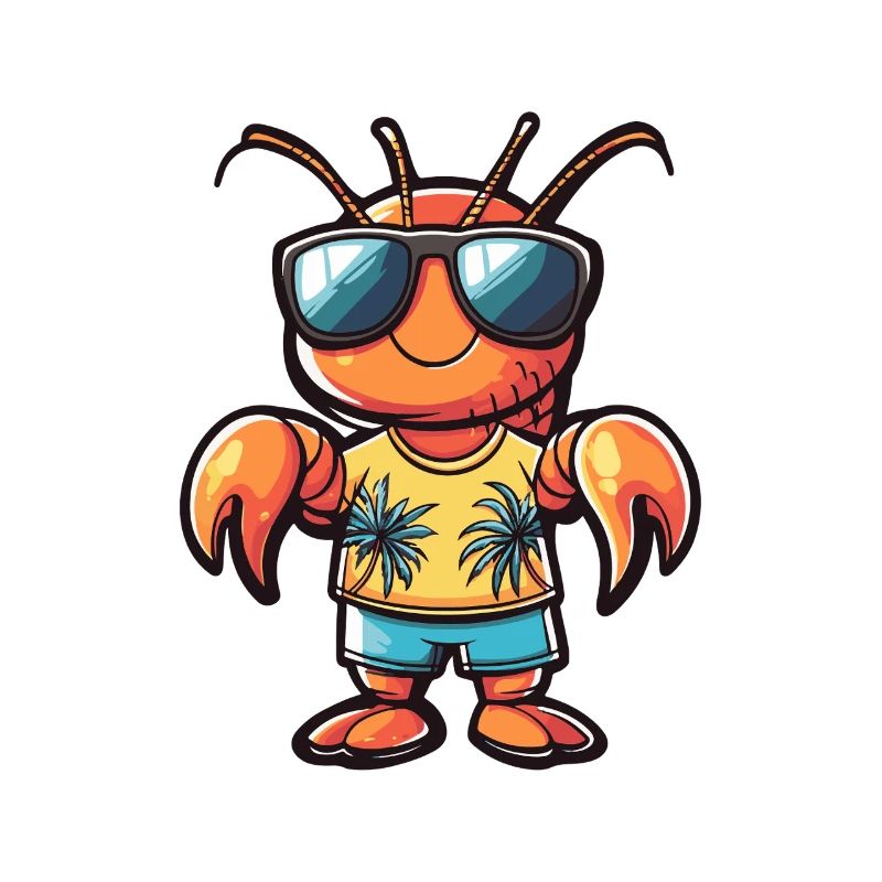 Hummer Krebs Comic Urlaub