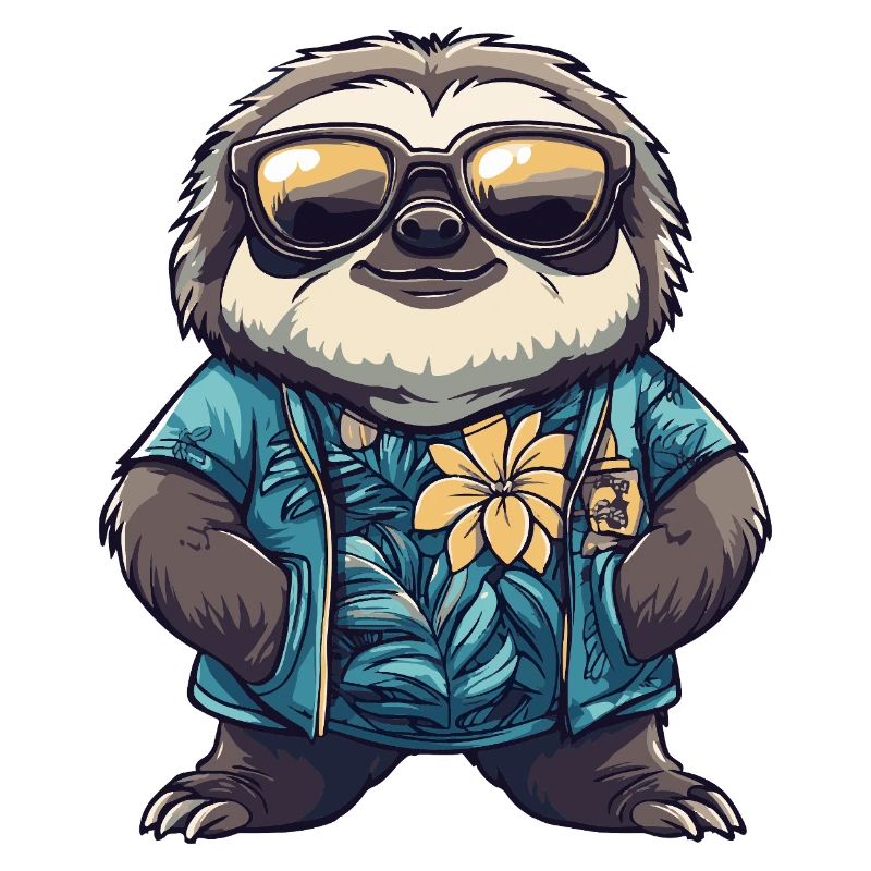 Faultier Comic Urlaub