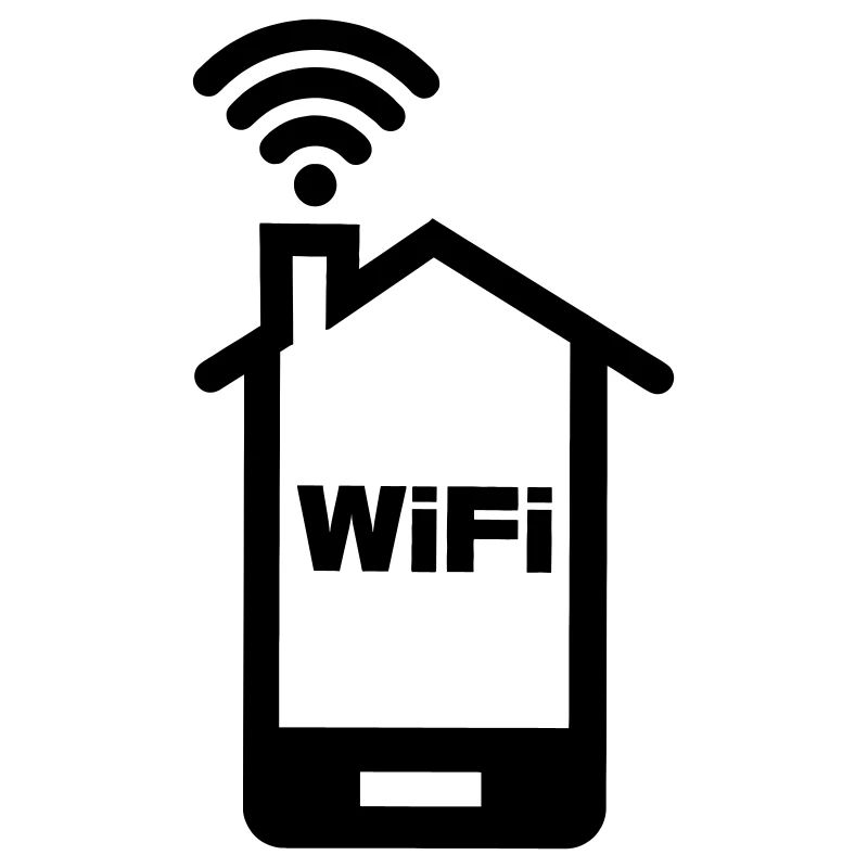 Smartphone logo de la maison Accueil avec texte WIFI