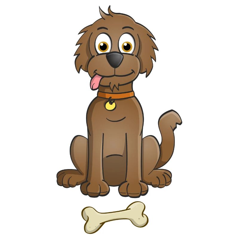 Image joyeuse d’un chien brun avec de l’os