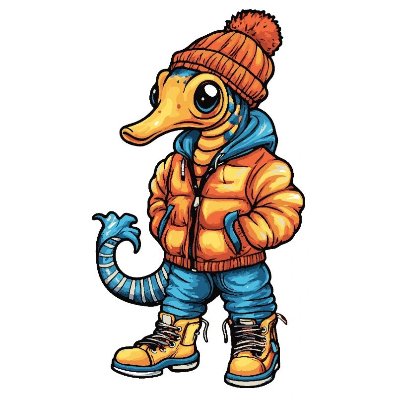 Seepferd Lustig Winter